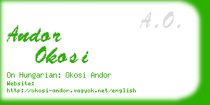 andor okosi business card